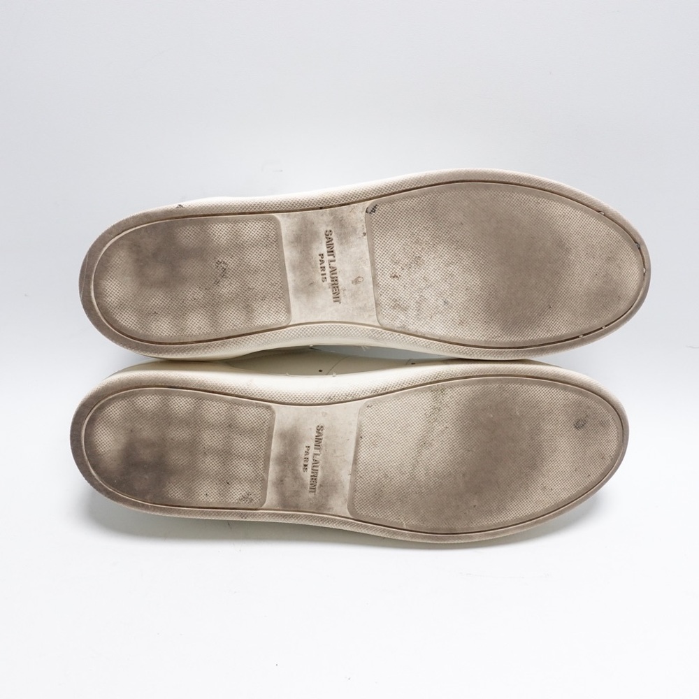 Saint Laurent SL/01 white leather low top shoes mens size 42 - Picture 12 of 13